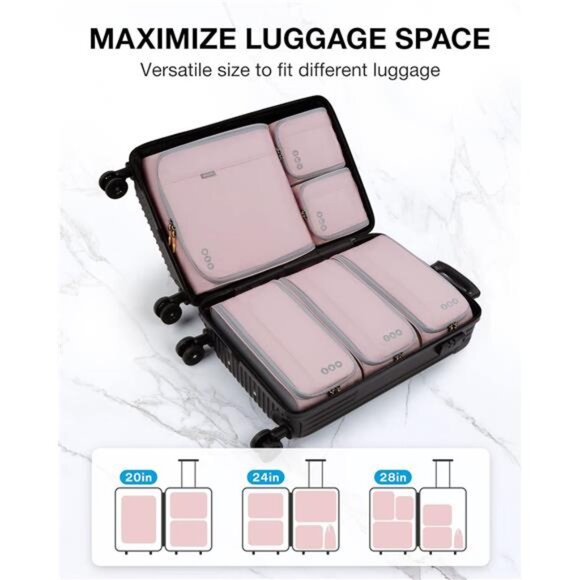 Keep Shape Packing Cubes for Travel, 6 Set Travel Cubes for Packing, Lightweight - Picture 6 of 7
